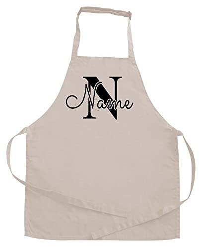 Elefantasie Personalisierte Kinderschürze mit Name, Kochschürze für Backen, Kochen, Geschenkidee für Kinder ab 3 Jahre Motiv Buchstabe