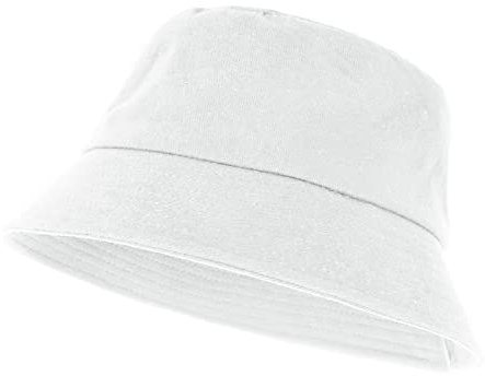 Yolev Unisex Bucket Hat Solid Colors Sun Hat with UV Protection Packable Summer Hats for Outdoor Sports (White)