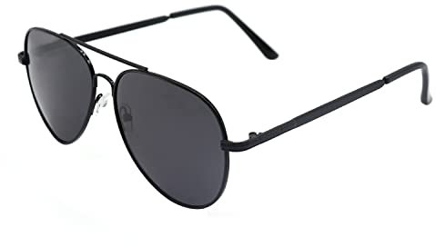 CHEERYMAGIC Pilot Sunglasses Mens, Polarised Sunglasses Men Women, Classic Retro Black Glasses, Metal Framed Sunglasses UV400 Protection for Driving Traveling Fishing A9-HMKTYJ(Black)