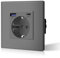 BSEED Enchufe Pared con 20W USB y Tipo C,Enchufe USB C de Cristal,Carga Rápida,3 en 1，Fácil Instalación,1 Enchufe,86mm Gris
