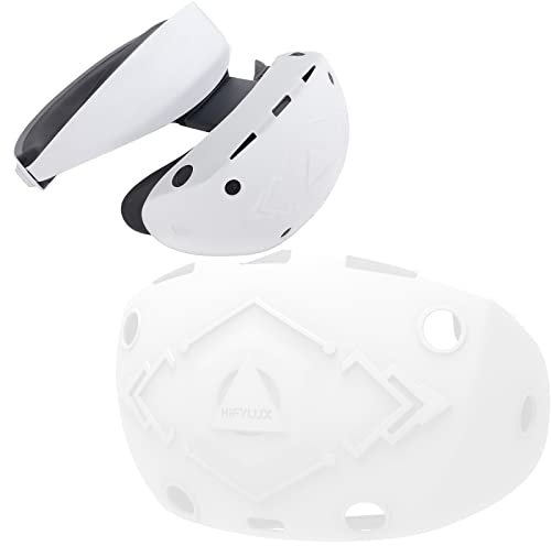 MotuTech Schutzhülle aus Silikon für Playstation VR2 Kopfhörer Goggles Deckel Kratzfest Anti-Kollisionsschutz, weiß, Helmtasche