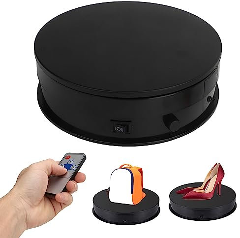 Motorisiertes Rotierendes Display, 5,9 Zoll 360 Grad Elektrisch Drehbarer Drehteller-Displayständer mit Fernbedienung für Fotoprodukte und Shows (Schwarz)