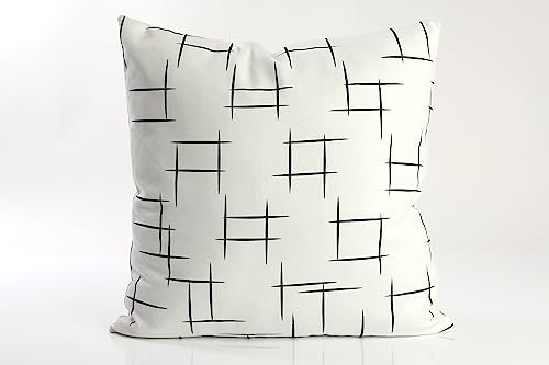 deco-raum Dekokissen 45x45cm mit Füllung und Bezug Kopfkissen für Bett Sofa Sofakissen Zierkissen Kissenbezug aus Polyester Abnehmbar Waschmaschinenfest Streifen 1 Stück