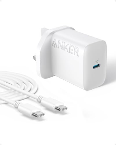Anker 20W USB C Fast Charger, Compatible with iPhone 14, iPad Pro 12.9, iPad 11, Air 5, 4, 10, mini 6, 5 ft USB-C Cable Included