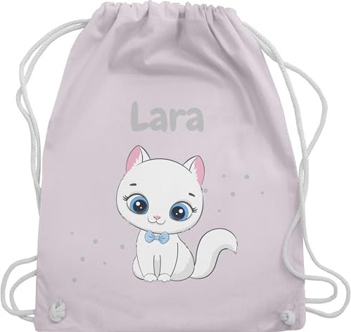 Turnbeutel Rucksack - Süße Katze Katzen Katzenmotiv Cat Cats - Unisize - Pastell Rosa - name katzenmotiven beutel kindergarten katzenliebhaberin stoffbeutel tasche katzenbesitzerin turnsackerl