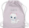 Turnbeutel Rucksack - Süße Katze Katzen Katzenmotiv Cat Cats - Unisize - Pastell Rosa - name katzenmotiven beutel kindergarten katzenliebhaberin stoffbeutel tasche katzenbesitzerin turnsackerl