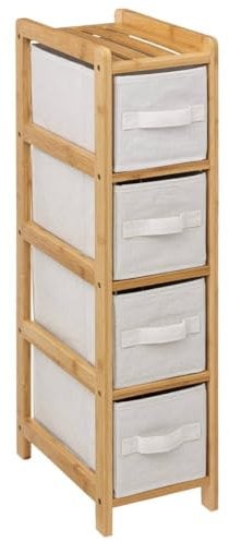 5five - scaffale sottile con 4 cestini tidy box in bambù