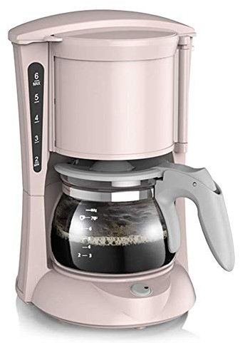 Cafetera de filtro, cafetera de 600 W para café instantáneo, espresso, función antigoteo, cafetera de filtro, 0,65 litros (rosa)