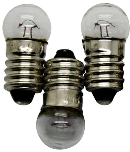LED-Mafia 6V 12V 3W DC 3x 12x E10 warmweiß weiße Birnen Kleine Glühlampe Schraubgewinde Ersatz Beleuchtung (12, 12V)