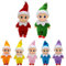 7 Stück Weihnachtselfen Figuren Mini Elfen für Jungen Mädchen,Regenbogen Mini Puppe Elf Weihnachten Baby Winziger Weihnachtself für Weihnachten Neujahr Geschenk,Weihnachtsstrumpffüller