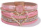 SIXDUTON Bracelet Cuir Femme Manchette, Bracelet en Cuir Boho Fait À La Main Tressé Multicouche Manchette Idee Original Cadeau Noel Anniversaire pour Maitresse Maman Sœur Amie (Rose)