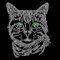 Glitzerdeals Bügelbild Karneval Strass Katze mit grünen Augen Katzenkopf Aufbügler für Textilien ca. 165 x 200 mm mit 1900 Strasssteinen