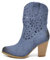 IF Fashion Stivali Stivaletti Tronchetti Camperos da Donna Traforato Con Tacco Pelle Sintetica Effetto Jeans GR-6653 blu N.41