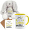 Jungle Mug Divertida taza de regalo con frase | Du bist mein lieblings Mugggel | Idea de regalo | Idea de regalo para amigo (Teddy, taza y posavasos Set (amarillo))