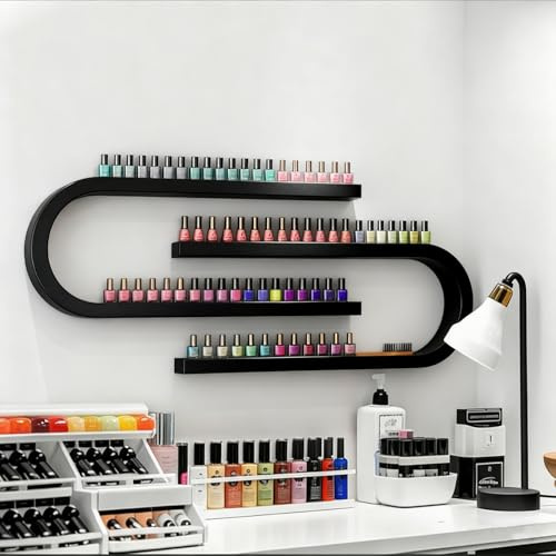 FUYAO Étagère Murale présentoir de Bouteilles de Vernis à Ongles, Support de Stockage de Parfum d'huile Essentielle en Forme de U, Organisateur de Salon de beauté