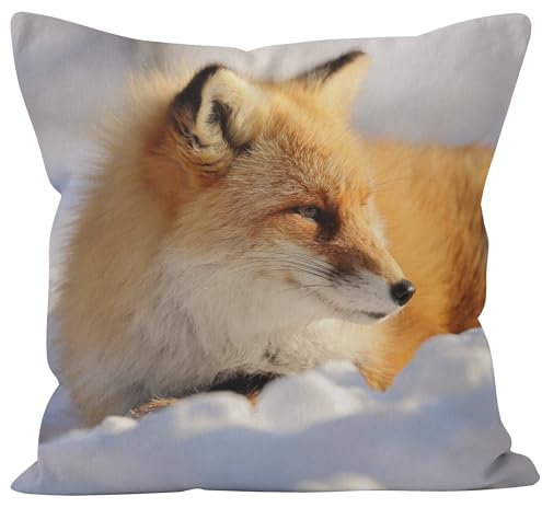 CEVAN Leinen Kissenbezüge Muster Kissenbezug Lang Fuchs Kissenbezüge Outdoor Kissenbezug Leinen Kissenbezüge Sofa Dekor 45x45cm,1Pcs
