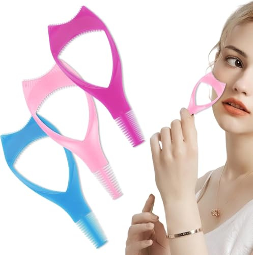 3 Pack 3 IN 1 Mascara Shield Lash Buddy Makeup Cosmetic Eyelash Tool Eyelash, Tool Upper Lower Eye Lash Mascara Shield Guard for Lashes Natural Look Make Up Mascaras Eyes Make-up