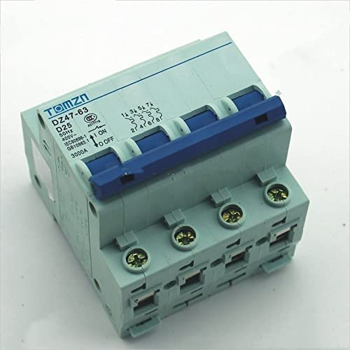 QXYOGO Magnetotermico,Interruttore Magnetotermico Interruttore 4P 25A D Tipo 240V/415V MCB 4 Poli