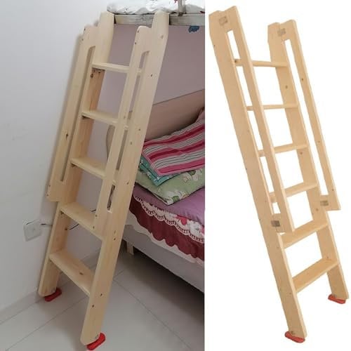 LJGYYDS Etagenbett für Kinder, nur Holzleiter, Wohnmobil-Überkopfbettleiter mit Handläufen und 9,5 cm Breiten Stufen, Studentenwohnheimzimmer, Wohnmobil-Loft