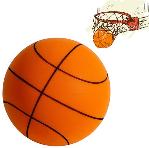 Topbashgo Silent Basketball, Lautloser Basketball Mute Ball, Lautlose Basketball, Lautloser Basketball für Zuhause Geeignet für Verschiedene Indoor-Aktivitäten für Kinder ab 3 Jahren (Orange, 24cm)
