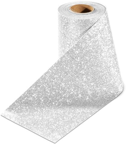 Stickyart Rouleau Vinyle Adhésif Argent Papier Peint Pailleté Argent 10 x 400cm Facile à Poser Tapisserie Autocollante Murale Idéal pour les Projets de Bricolage et la Décoration d'intérieur