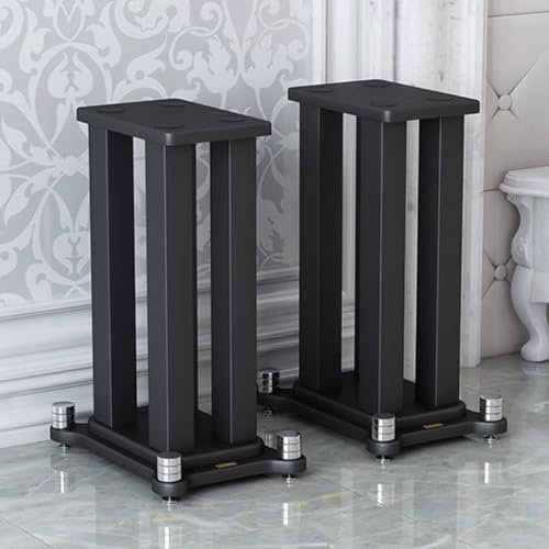 Universal Metal Speaker Stands 2 Pack for Surround Sound Speakers Floor Standing Speaker Mounts for Home Theater Studio Stage 70cm Tall with Non Slip Pad & Base