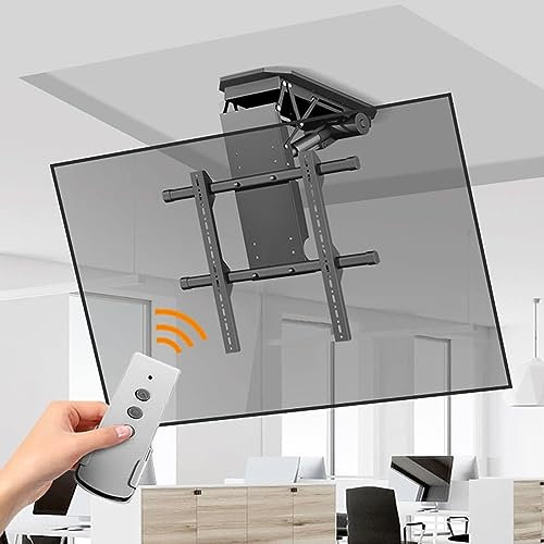 Steel Electric TV Wall Mount for 50 To 90 Inch LCD LED Plasma Screen, Above Fireplace Height Adjustable Motorized TV Pull Down Mantel Bracket