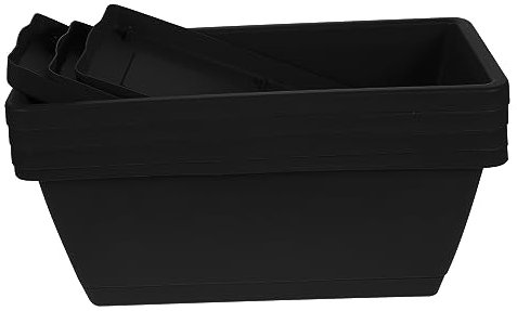 Sosoport 4stücke Rechteckige Kunststoff-blumentöpfe Mit Integrierten Untersetzer Für Balkon Garten Und Leicht Und Praktisch Für Blumen Und Pflanzen