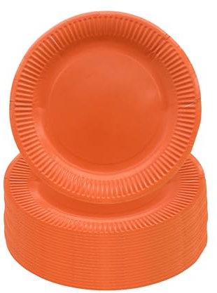 Eason Bros - 60 Pcs Bright Orange Paper Plates 9 Disposable Party Plates for Dinner & Dessert, Sturdy Durable 23cm Round Premium Paper Plates Tableware Party Pack Supplies for Celebrations, BBQ, DIY