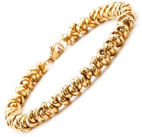 OMI® - Bracciale Donna Intrecciato Nodini in Acciaio, Diversi Colori (Oro)