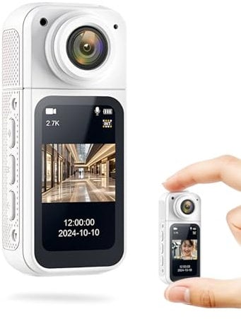 Cuifati Body Cam, 2,7K 1,47in HD -Aktionskamera -Körperkamera mit 180 ° Objektivwinkel, Magnetpocke -Kamera Wearable Camcorder Tägliche Aufzeichnungen für das Reisezyklus -Home Office