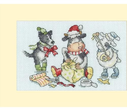 Grußkarte Kreuzstich Stickpackung Tuch, Schleife, Geschenk!