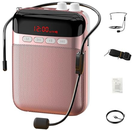 Amplificatore Voce Portatile: Rinforzo Del Suono Compatto Con Batteria Ricaricabile | 4,53 x 3,23 x 1,57 Pollici | Regolabile | Altoparlante Microfono Per Insegnamento, Allenamento, Canto