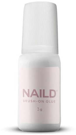 NAILD Brush on Nail Glue 3g – hochqualitativer Nagelkleber für Kunstnägel in kompakter Größe – Extra stark – Nagelkleber mit präzisem Pinselapplikator – Langanhaltend & UV-kompatibel