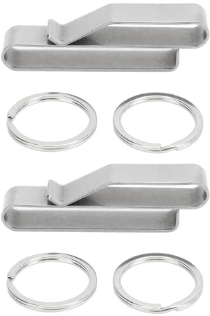 Segrehy Belt Key Halter Edelstahl Compact Kurzerscheinungsschlüssel -Clip mit Key Ring für Polizeibeamte der Polizeibeamten der Polizeibeamten (Silber)