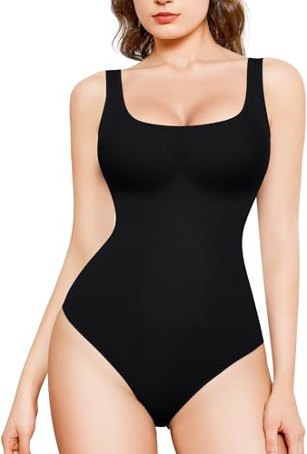 Nebility Body Gainant Femme Ventre Plat Invisible Gaine Amincissante Sculptant Débardeur Tops Minceur Body Shaper Combinaison Sans Couture (Noir, S)