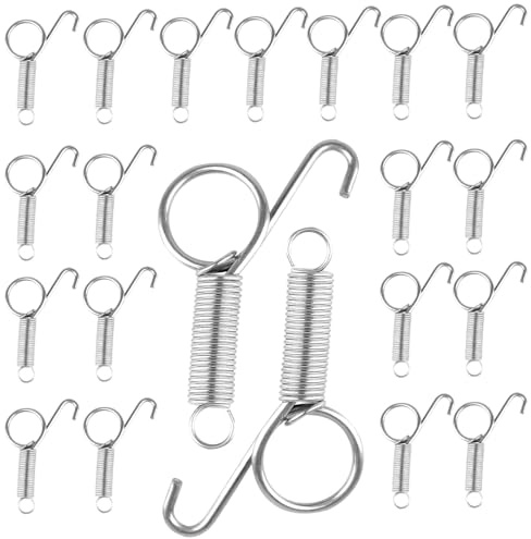 20 PCS Rabbit Cage Door Latch Replacement Hooks Spring Loaded Metal Latch | Finger Latch Locks for Small Animal Enclosures Bird Hamster Guinea Pig Cages