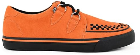 TUK skor unisex spetsig Creeper sneaker – läder gotiska plattformsskor med skalle och ben sula