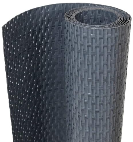 Foknhdi Balkon-Sichtschutz Anthrazit 1000x90 cm aus wetterfestem PE Rattan Gartenzaun Blickschutz für Balkon Terrasse und Garten mit UV-Schutz Modernes Design