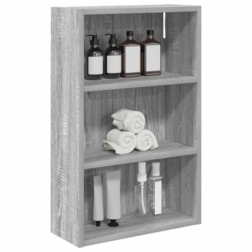 vidaXL Badezimmer-Wandschrank Sonoma-Grau 40 x 16 x 62,5 cm