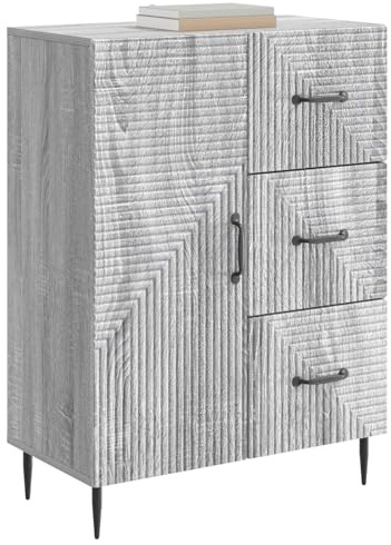 vidaXL Sideboard Graues Sonoma 66 x 34,5 x 89,5 cm Holzwerkstoff, Elegantes Sideboard, Vintage Aufbewahrung für Wohnzimmer, vielseitiger Esszimmer-Schrank