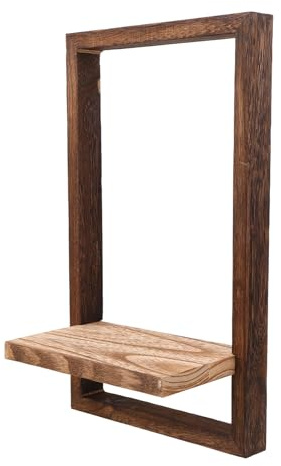 DECOMELODY Wooden Wall-mounted Shelf for Indoor Plants Modern Floating Shelf for Bedroom Kitchen Entryway Decorative Plant Holder