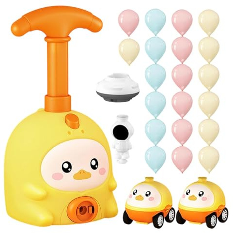 Wunuii Animal Air Powered Balloon Car Toy | 2-in-1 Balloons Cars Launcher Set with Manual Pump, It Runs and Fly | STEM Educational Toy for Boys Girls （2 Cars +20 Balloons +Flying Combination）