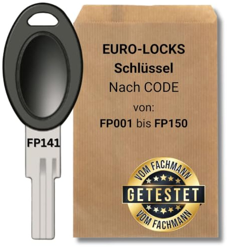 bayesen Ersatzschlüssel für Euro-Locks (Code FP001 bis FP150) - kompatibel mit Autotüren, Dachboxen, Kofferraum- & Anhängerboxen, Dachgepäckträgern, Seitentüren & Heckklappen [Code - FP009]