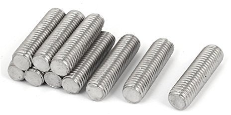 sourcing map 10 Stück Gewindestangen M12x45mm Edelstahl 304 Gewindestift Metrischem Vollgewinde Bar Gewindestäbe für Befestigung CNC-Werkzeugmaschinen 3D-Drucker Industrie Geräte
