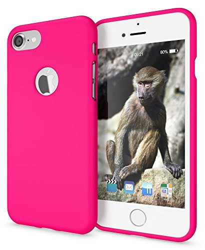 NALIA Cover Neon compatibile con iPhone 7, Custodia Protezione Ultra-Slim Neon Case Protettiva Morbido Cellulare in Silicone Gel, Gomma Telefono Smartphone Bumper Sottile, Colore:Pink
