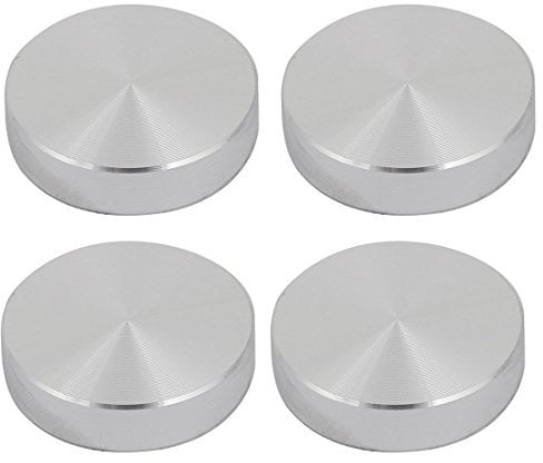 sourcing map 4Stk. 30mmx8mm M8 Tee Tisch Glasplatte Kreis Aluminiumscheibe Adapter Silber Ton