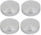 sourcing map 4Stk. 30mmx8mm M8 Tee Tisch Glasplatte Kreis Aluminiumscheibe Adapter Silber Ton