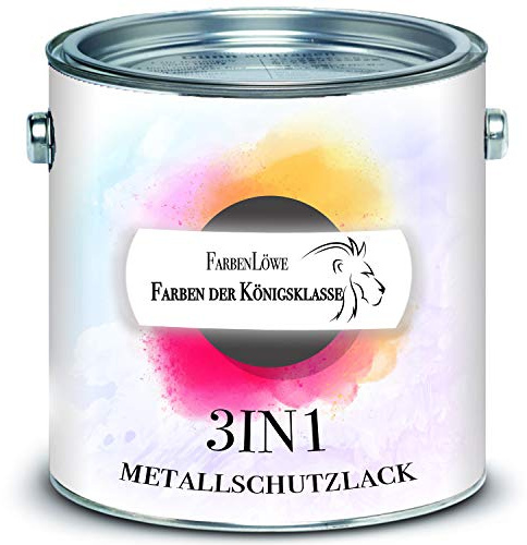 Metallschutzfarbe 3in1 Metallschutzlack 3-in-1 Decklack Grundierung Rostschutz (1 L, Rotbraun RAL 8012)