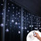 Klighten LED Lichtervorhang 96 LED Lichterkette wasserdicht für Fenster, Garten, Haus, Schneeflocke LED String Licht, IR Fernbedienung LED Lichterkette - Kaltes Weiß